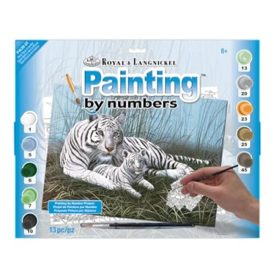 Immagine di Junior Paint By Number Kit 15 1/4&quot;X11 1/4 White Tigers in The Mist