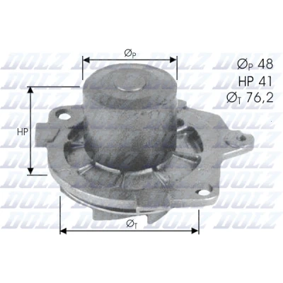 Immagine di DOLZ S314 Pompa acqua con puleggia 48 FIAT: Grande Punto Hatchback, II Multipla, OPEL: Zafira B, Astra H Caravan