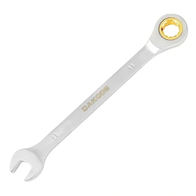 Immagine di DAKCOS Chiave combinata a cricchetto con oro testa flessibile, 11 mm, in acciaio al cromo