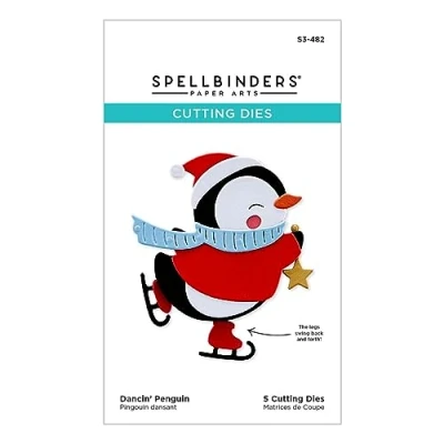 Immagine di Spellbinders Dancin&#039; Penguin Etched Dies from The Christmas Collection