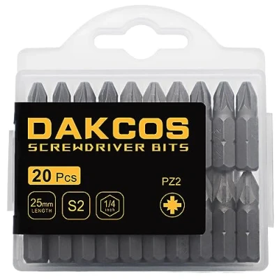 Immagine di DAKCOS PZ2 punte PZ2, assortimento di S2 (lunghezza: 25 mm, 20 pezzi)