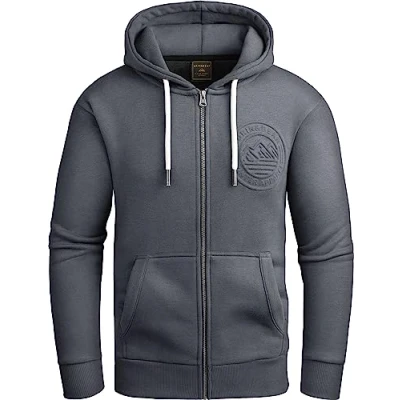 Immagine di Grin&amp;Bear Felpa da uomo con cappuccio GEC602, grigio acciaio, M