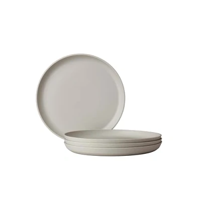 Immagine di Mepal Piatto Frutta 4 Pezzi Silueta Lavabile in lavastoviglie e microonde Piatti di plastica da Cena Servizio 23 cm Nordic White