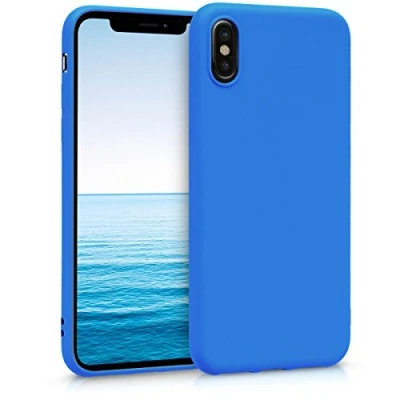 Immagine di kwmobile Custodia Compatibile con Apple iPhone X Cover Back Case per Smartphone in Silicone TPU Protezione Gommata blu fluo