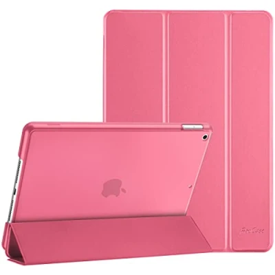 Immagine di ProCase Cover per iPad 9 2021/8 2020/7 2019/iPad 10.2 Custodia[A2602 A2603 A2604 A2605 A2270 A2428 A2429 A2430 A2197 A2198 A2200], Smart Sottile Leggero Traslucida Smerigliata (Rosa Melone)
