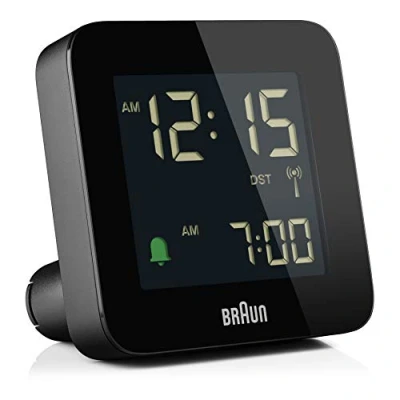 Immagine di Braun Orologio Sveglia Digitale Radio controllato Fuso Orario Europa Centrale (DCF) con Funzione Snooze, Display LCD, Quick Set, Suono Beep crescendo, Nero, BC09B DCF.