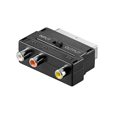 Immagine di Goobay 50122 Adattatore Audio Video SCART a Composito, IN/OUT, Nero
