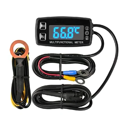 Immagine di Runleader digitale LED contaore motore, display RPM e temperatura, promemoria manutenzione, funzionamento esterno per generatore tosaerba paramotore fuoribordo compressore marino