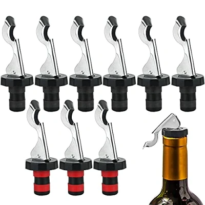 Immagine di ZDNT 9 PCS Tappo da Vino Inossidabile Tappi Bottiglie per Bottiglia Manuale Champagne di Rosso,Bottiglie Birra