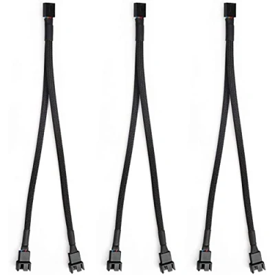 Immagine di 3 Pezzi Splitter Ventole PWN Per PC CPU (3Pin+ 4Pin) 1 a 2