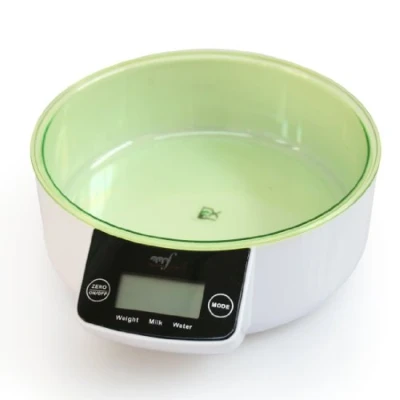 Immagine di Melchioni Family Bilancia Cucina Digitale con Ciotola 5kg, ALLEGRA WV, da Display LCD e Sensore ad Alta Precisione, Colore Verde Bianco