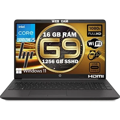 Immagine di HP 250 G9 NUOVO MODELLO 2023 Notebook intel core i5 1235U 12Th fino a 4,40Ghz, Ram 16Gb Ddr4,SSD Nvme 1256 Gb,Display 15.6&quot; FULL HD,Pc portatile Windows 11 Pro MOUSE OMAGGIO