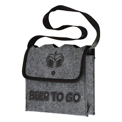 Immagine di Out of the Blue Beer to go Borsa per bottiglie di birra con 3 bottiglie, grigio., 18,5·21·7cm, a tracolla grigia