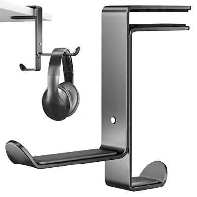 Immagine di Newaner Supporto Multifunzione Cuffie Gaming Scrivania, con Organizer per Cavi. Regolabile Tutte Le da Gioco Bluetooth, Bambini, Nero