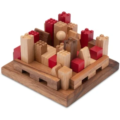 Immagine di LOGOPLAY Castello, Puzzle 3D, Gioco Di Pensiero, Indovinelli, Pazienza, Logica in Legno Con Molte Varianti