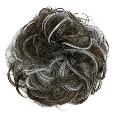 Immagine di CAISHA Elastico Per Capelli XXL Ispessimento Dei Voluminoso Resistente Al Calore Grigio Marrone Scuro Mix G34E