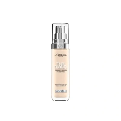 Immagine di L&#039;Oreal Paris True Match Fondotinta liquido, infuso con acido ialuronico, SPF 17, disponibile in 40 tonalità, 1.W Golden Ivory, 30 ml