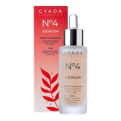 Immagine di GYADA COSMETICS, Siero Viso N.4 Effetto Rimpolpante, per Pelli Mature e Rilassate, Antirughe una Pelle Compatta ed Elastica, con Acido Ialuronico Aloe Vera, 30 ml
