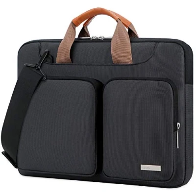 Immagine di Lacdo 360 Protettiva Borsa Portatile Custodia per 13&quot; MacBook Air M3 A3113/M2 A2681/M1 A2337 A2179 2024 2018, Pro M2/M1 A2338 A2251 A2289, iPad M4 /iPad M2 OLED 2024, Nero