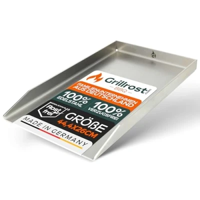Immagine di Grillrost.com Das Original Piastra Grill in Acciaio Inox Plancha 44,5x26cm Adatta a Weber Spirit (dal 2013) 4mm Solido