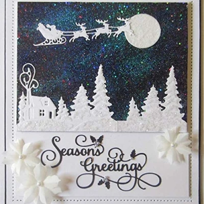 Immagine di U horizon Stencil in metallo per goffratura fai da te, album di carta, biglietti, 12,6 x 10,1 cm, acciaio al carbonio
