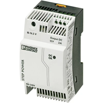 Immagine di Phoenix Contact STEP PS/1AC/12DC/3 Alimentatore per guida DIN 12 V/DC 3.3 A 36 W Num. uscite:1 x Contenuto 1 pz.