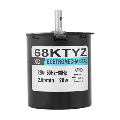 Immagine di Motore elettrico sincrono a ingranaggi magnete permanente CW/CCW 68KTYZ AC 220V per generatore fai da te (2.5RPM)