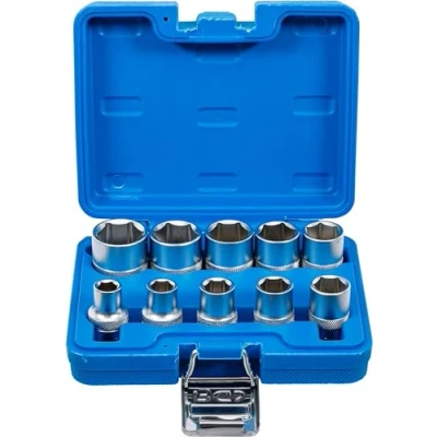 Immagine di Juego de llaves vaso hexagonal entrada 12,5 mm (1/2&quot;) medidas en pulgadas 10 piezas