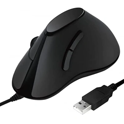Immagine di LogiLink ID0158 Mouse Ergonomico USB Ottico Nero 5 Tasti 1000 dpi