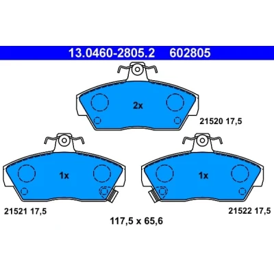 Immagine di ATE 13.0460 2805.2 Kit pastiglie freno con segnalatore acustico usura ROVER: 200 Hatchback
