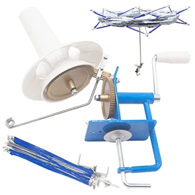 Immagine di LAMXD avvolgitore per Palline e Filato Blu Swift di Filato, Manuale Lana a Sfera in Fibra Mano Famiglia,Avvolgitore Filo Lavorato