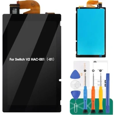 Immagine di SRJTEK Per Nintendo Switch Touch Screen Ricambio HAC 001( 01) Sensore Digitalizzatore V2 Digitizer Pannello Vetro Kit Parti di Riparazione (Non Digitizer)