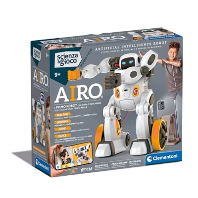Immagine di Clementoni Scienza e Gioco Robotics AIRO, Robot da Assemblare, Bambini 9+ Anni, con APP Dedicata Tecnologia AI, Imita Movimenti l&#039;Intelligenza Artificiale, 6 Motori, Versione Italiana, 19317