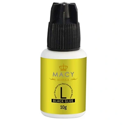 Immagine di MACY L Glue Colla per ciglia finte, 10 ml, colore nero, tempo di asciugatura rapido 1 6 secondi, durata adesivo 7 settimane, extension delle professionale