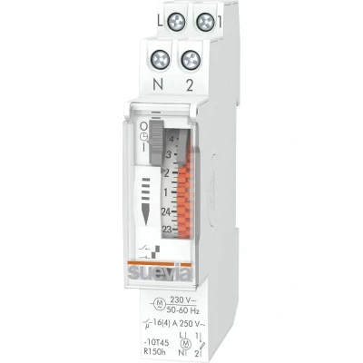 Immagine di Suevia SU400432 Temporizzatore per guida DIN DinO One RS 230 V/AC Programma settimanale