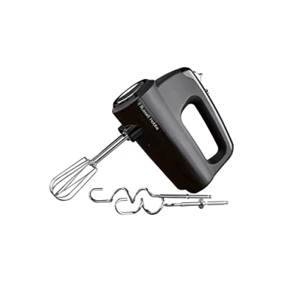 Immagine di Russell Hobbs Sbattitore Elettrico Nero 5 impostazioni di velocità e Funzione turbo 2 fruste ganci per impastare lavabili in lavastoviglie, posizione parcheggio verticale, 24672 56
