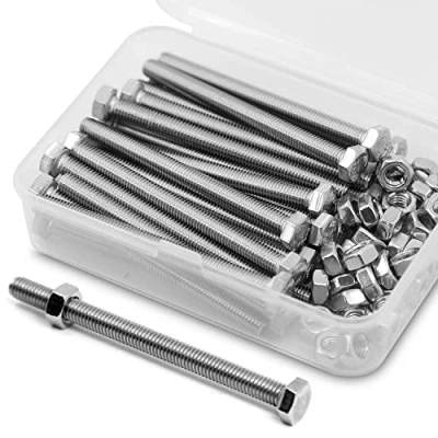 Immagine di M5 x 70mm Bullone Esagonale Bulloni e Dadi in Acciaio Inossidabile 304 Set,Viti a Macchina (Bullone 25pz, 25pz)