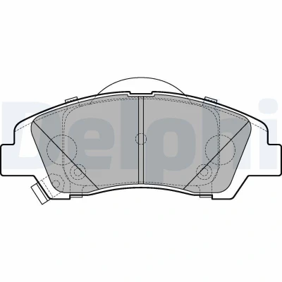 Immagine di DELPHI LP3265 Kit pastiglie freno con segnalatore acustico usura lamierino anticigolío senza accessori HYUNDAI: i10 II Hatchback