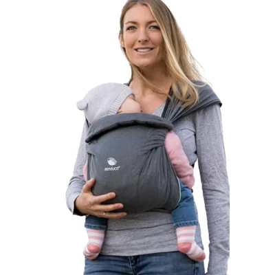 Immagine di manduca Twist Marsupio Neonato &gt; grey mint &lt; Fascia Porta Bambino &amp; Ergonomico, Cotone Biologico, WrapConversion, per Neonati e Bambini dalla Nascita (grigio verde menta)
