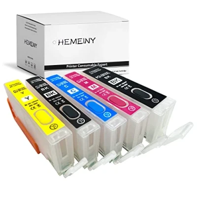 Immagine di HEMEINY PGI 580XXL CLI 581XXL Cartuccia di inchiostro ricaricabile compatibile con Pixma TS6350 TS6250 TS6150 TR8550 TR7550 TS705 TS9550 TS9551C TS8150 TS8151 TS8152 TS8250 TS8252 TS9150 stampante