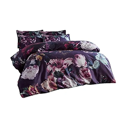 Immagine di Paoletti Set Copripiumino Cordelia, Cotone, Viola, Doppio