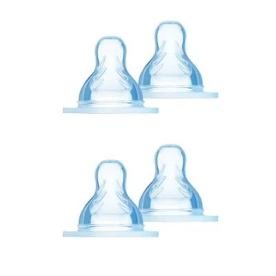 Immagine di MAM Quadripack con 2 Tettarelle Misura 3 e X (Set da 4), Tettarella piatta simmetrica in morbido Silicone SkinSoft, Kit accessori neonato 4+ mesi per l&#039;allattamento