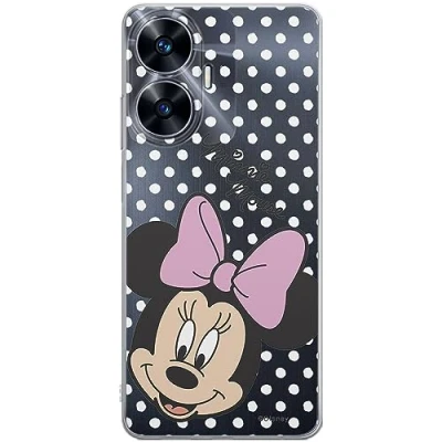 Immagine di ERT GROUP custodia per cellulare Realme C55 originale e con licenza ufficiale Disney, modello Minnie 008 adattato in modo ottimale alla forma dello smartphone, parzialmente trasparente