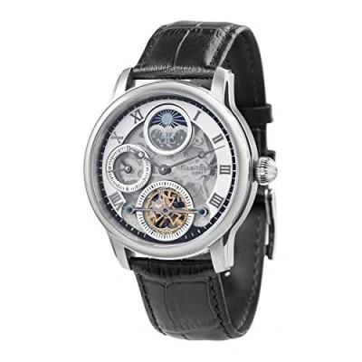 Immagine di Thomas Earnhshaw Longitude Shadow ES 8063 01 Orologio automatico da uomo con quadrante scheletrato argento e cinturino in pelle nera