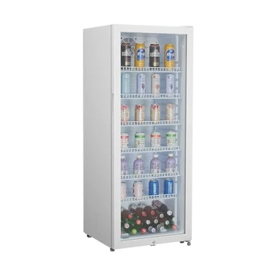 Immagine di METRO Professional Frigorifero GSC4240 con porta in vetro, 237 L, bianco, 110 W, 220 240 V, illuminazione a LED, 6 ripiani regolabili, serratura (Bianco)