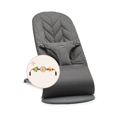 Immagine di BabyBjörn Sdraietta Bliss, Tessuto, Trapunto a petalo, Antracite con Giochi per Sdraietta, Occhietti Vispi