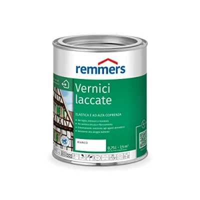 Immagine di Remmers Vernice coprente bianco (RAL 9016), 0,75 litri, smalto a base d&#039;acqua per interno ed esterno, pittura protettiva dagli agenti atmosferici legno, sottofondi minerali e molti altri tipi di supporto
