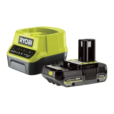 Immagine di Ryobi RC18120 120, Kit Batteria e Caricabatterie, 1 2.0 Ah 18V ONE+, con 4 Indicatori di Carica, Compatibile Tutti i Prodotti ONE+