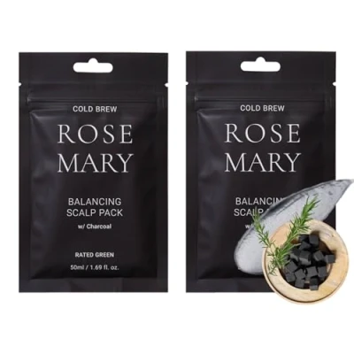 Immagine di Rated Green COLD BREW Rosemary Balancing Scalp PACK W/ Charcoal 2 Kit capelli, Taglia: 100 ml,
