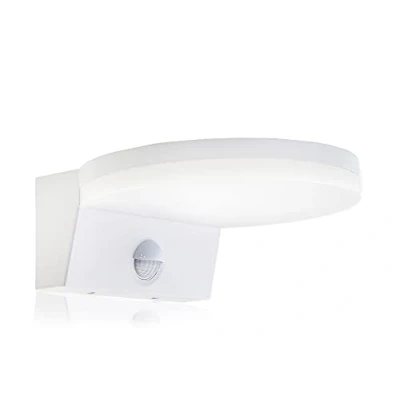 Immagine di HUBER lampada da parete a LED con sensore di movimento, 140, 15 W, 2300 lm, IP54, esterno interna, disco, bianco
